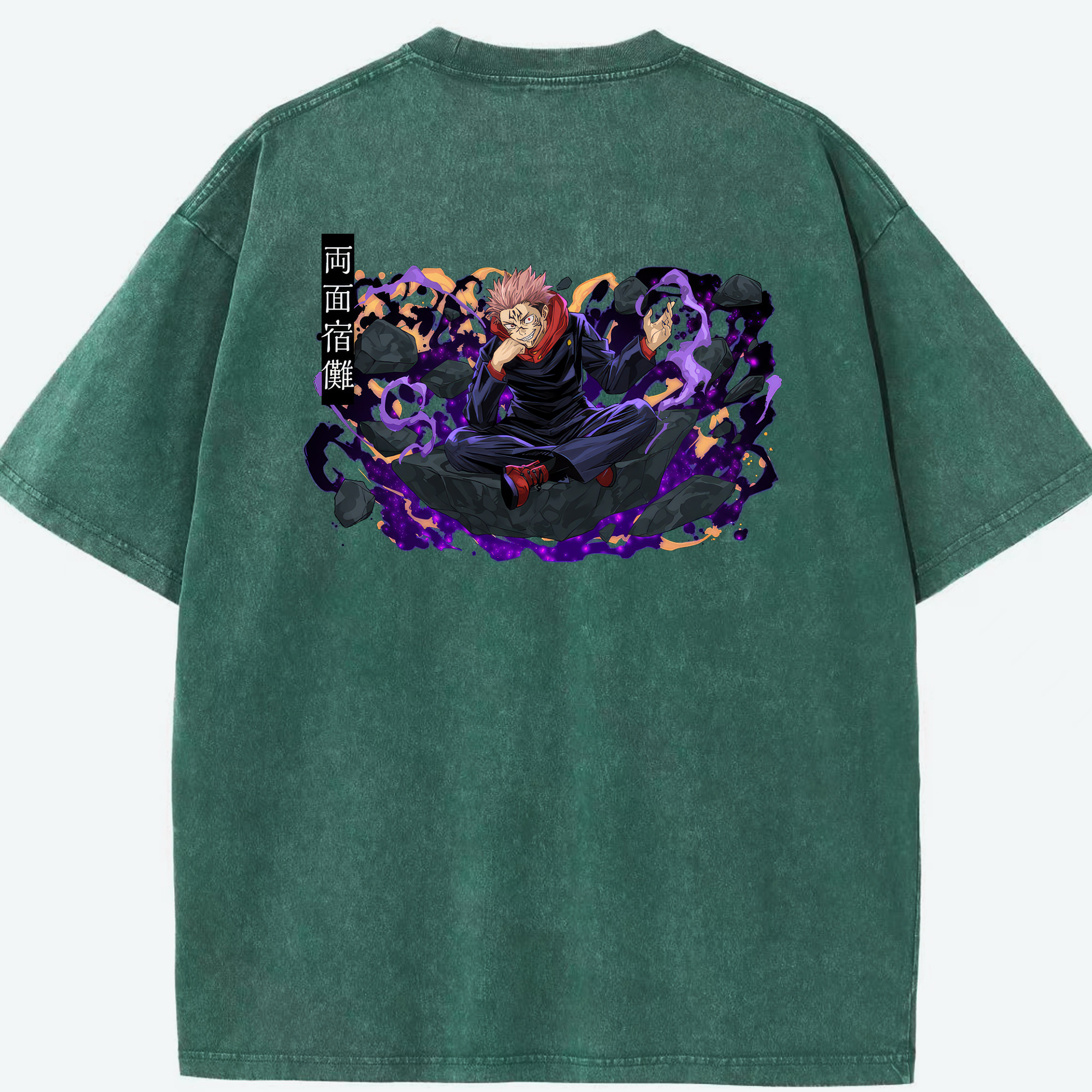 （画像用） 呪術廻戦 Jujutsu Kaisen 綿100% ヴィンテージ風 半袖Tシャツ（背面プリント）